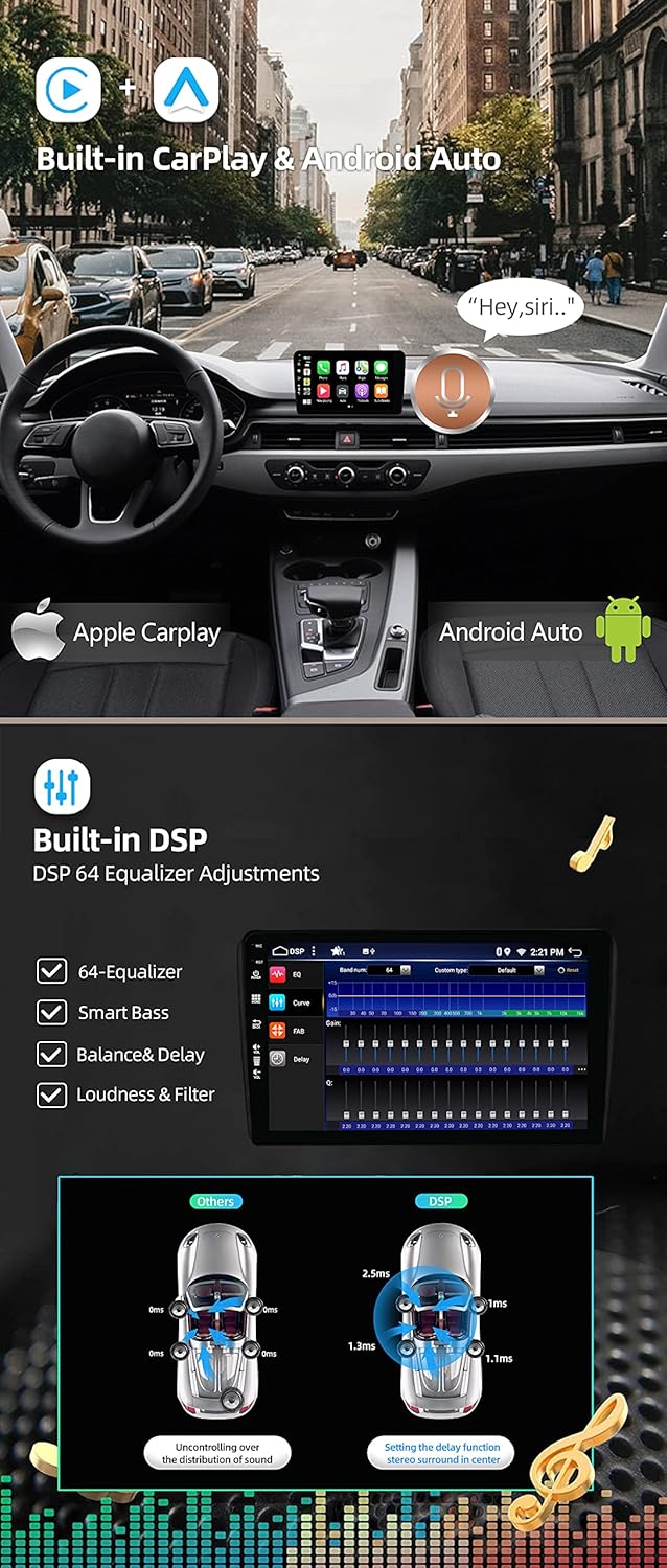 JOYX - [6G+128G] - Android 15 Autoradio Passt für Audi A3 8P (2003-2012) / S3 8P / RS3 - Kabellos Ca