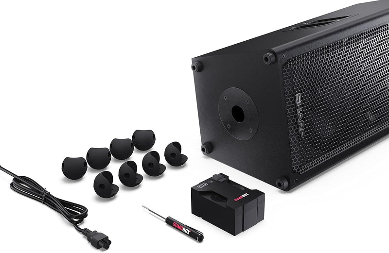 SHARP CP-LS100 SumoBox, Leistungsstarkes 2.0-Kanal-Lautsprechersystem mit 120 W RMS / 105 dB, 10 Std