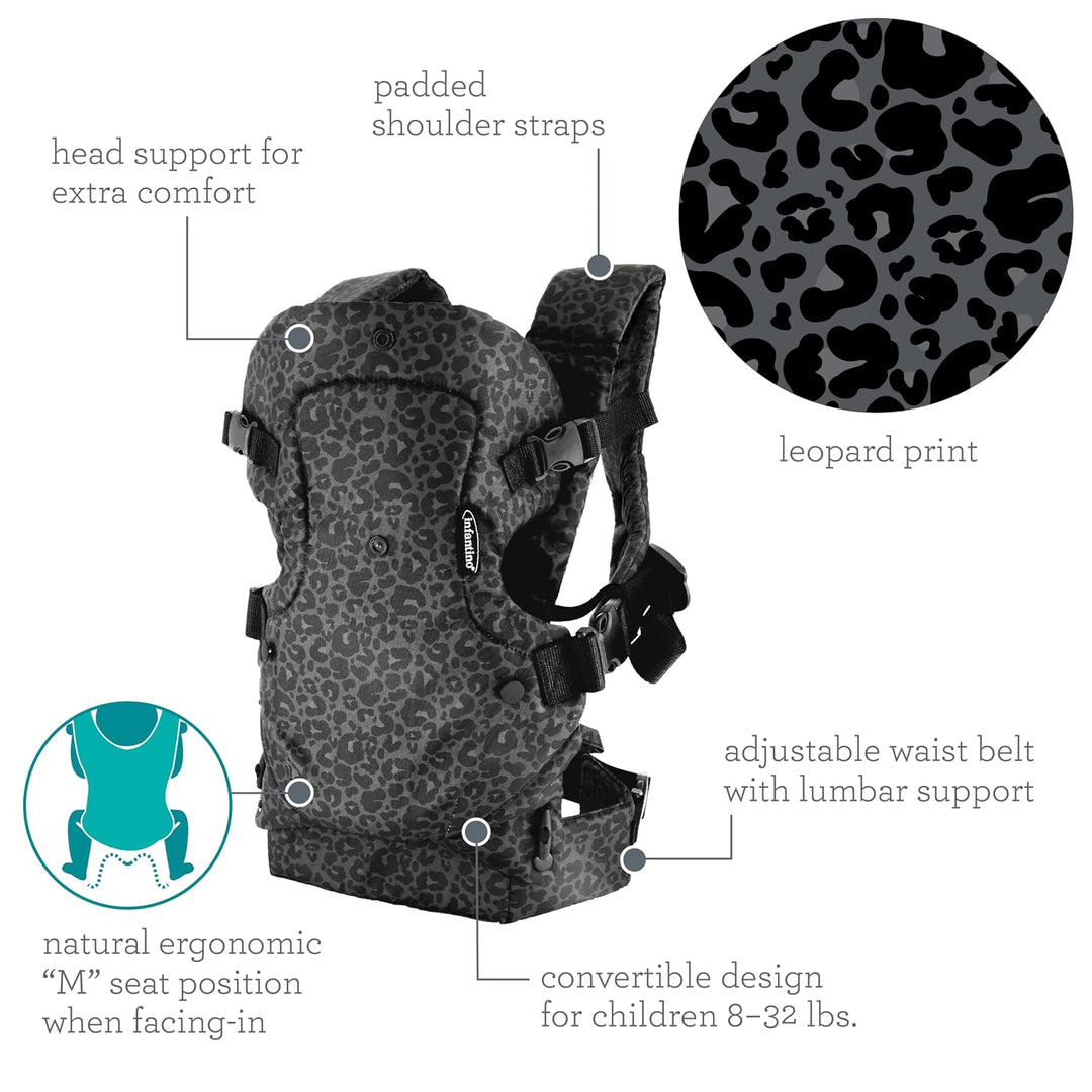 Infantino Flip Advanced 4-in-1 Babytrage, Ergonomisch, Umwandelbar, mit Blickrichtung Nach Innen und