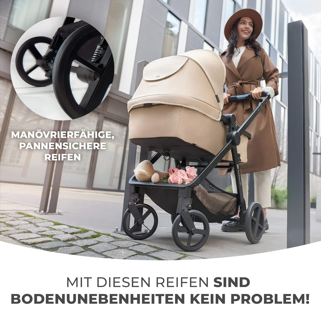 Kinderkraft NEWLY Kinderwagen 4 in 1, Komplettset bis 22 kg, Leicht Kombikinderwagen mit Babyschale