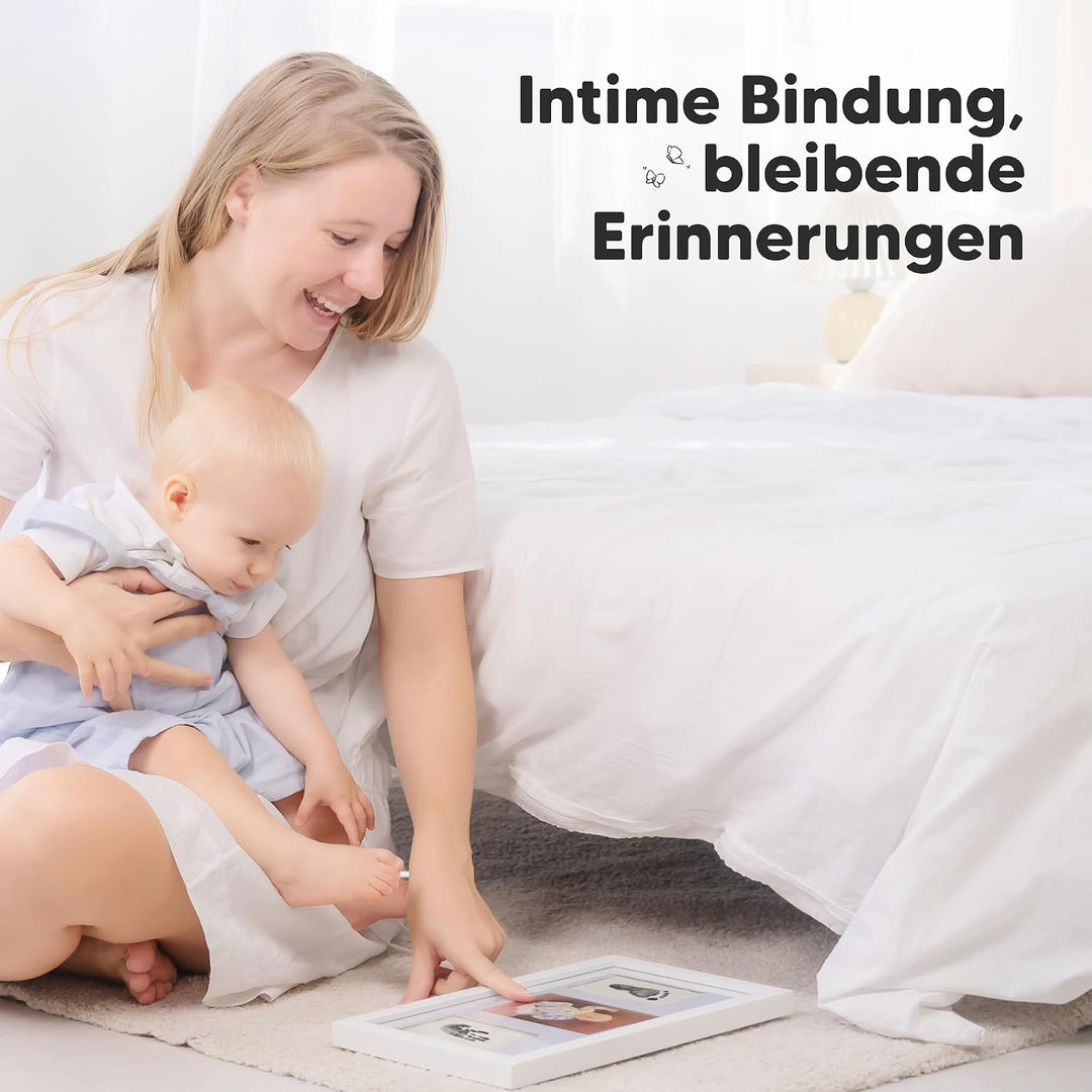 KeaBabies Tintenloses Baby Handabdruck und Fussabdruck set (Alpine White) | No Mess Tintenauflage fü