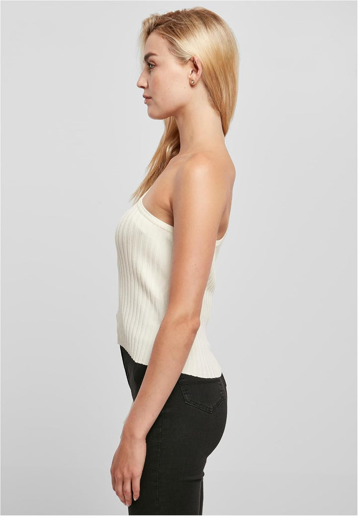 Urban Classics Damen Ladies Short Rib Knit One Sleeve Sweater Sweatshirt S Whitesand, S Whitesand