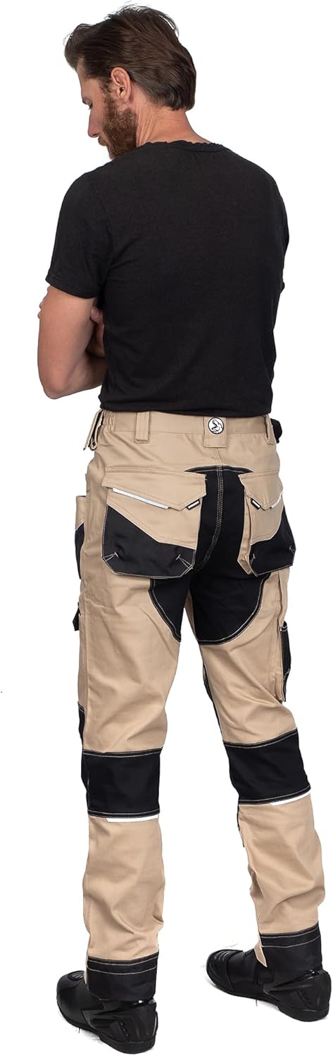 DINOZAVR Flex Lange Herren-Arbeitshose - Stretch Männer Bundhose - Elastische Cargohose mit Spandex