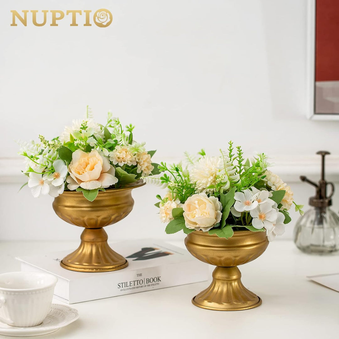 Nuptio 2 Stücke Mini Grösse Metall Urne Pflanzer Elegante Hochzeit Mittelstücke Vase für Hochzeit De