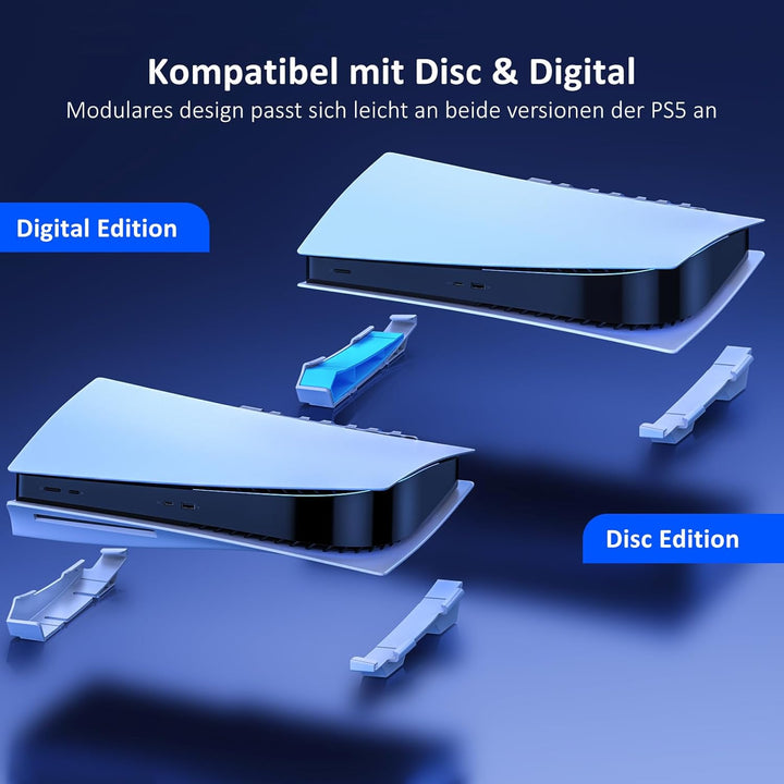 NexiGo PS5 Horizontal Stand mit leisem verbessertem Kühlventilator mit Einstellbarer Geschwindigkeit