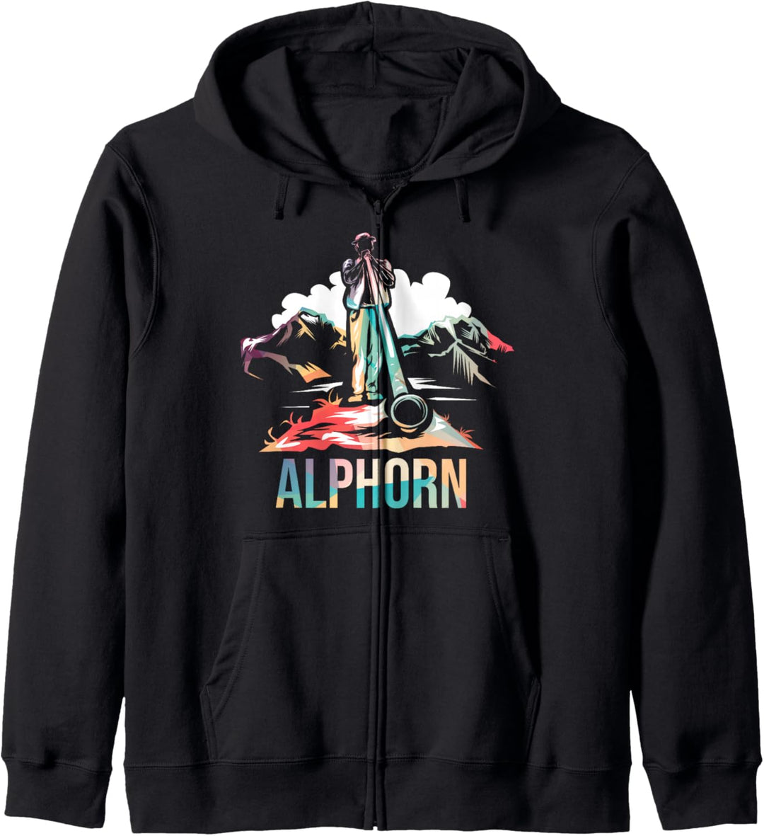 Schweiz Alphorn Naturhorn Kapuzenjacke