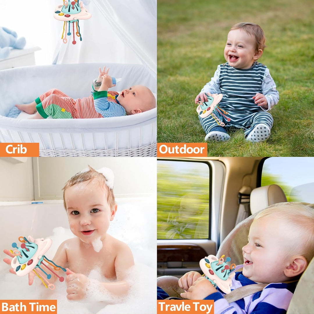 MYDOVA Montessori Spielzeug, Kinderspielzeug ab 1 Jahr, Sensorik Spielzeug Baby, Beissring Baby, Sil