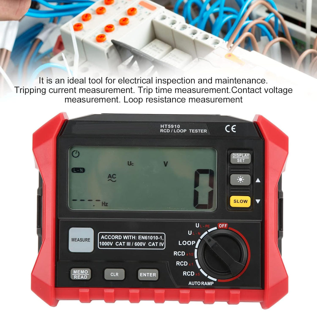 RCD-Widerstandsprüfgerät, RCD-Schleifentest 45Hz-65Hz Schleifenwiderstandsprüfgerät Multifunktional