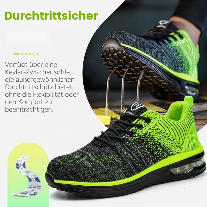 Nasogetch Sicherheitsschuhe Damen Herren Stahlkappenschuhe Arbeitsschuhe Sportlich Atmungsaktiv 36 E