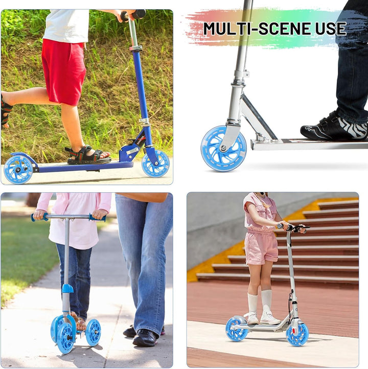 Leuchtende Stunt Scooter Rollen, 2 Stück LED-Lichtrollen, 120mm Led Scooter Ersatzräder Räder mit AB