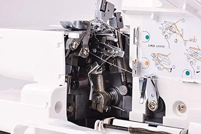 Gritzner 788 Overlock mit LED Beleuchtung + E-Book "Meine Overlock" + 5 Sondernähfüsse + Abfallbehäl