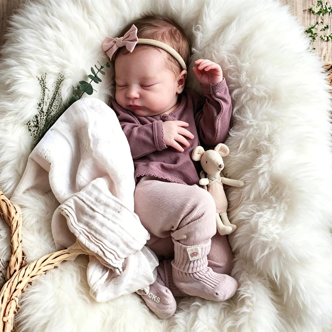 Zero pam Reborn Baby Mädchen 19 Zoll 48 cm Reborn Puppe Mit Haaren Lebensechte Reborn Puppen Aus Sto