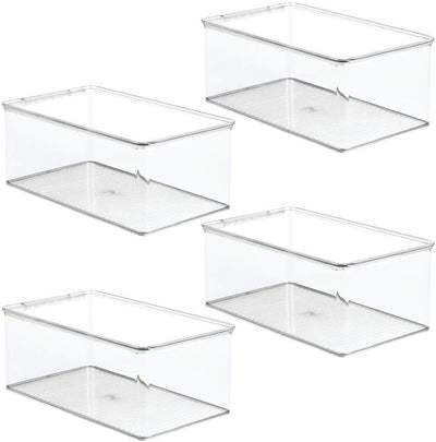 mDesign 4er-Set Küchen Organizer – stapelbare Vorratsdosen für Küchenregal und Vorratskammer – Kühls