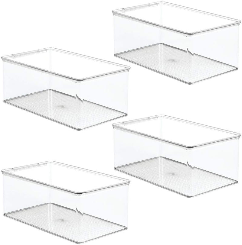 mDesign 4er-Set Küchen Organizer – stapelbare Vorratsdosen für Küchenregal und Vorratskammer – Kühls