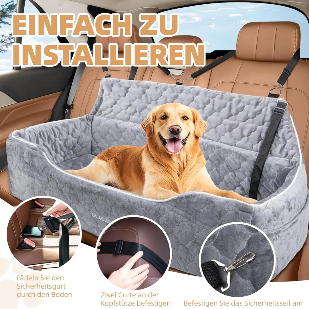 Hunde Autositz für mittlerer grosse Hunde, Abnehmbarer waschbarer Hundesitz Auto, Hundebett Auto für