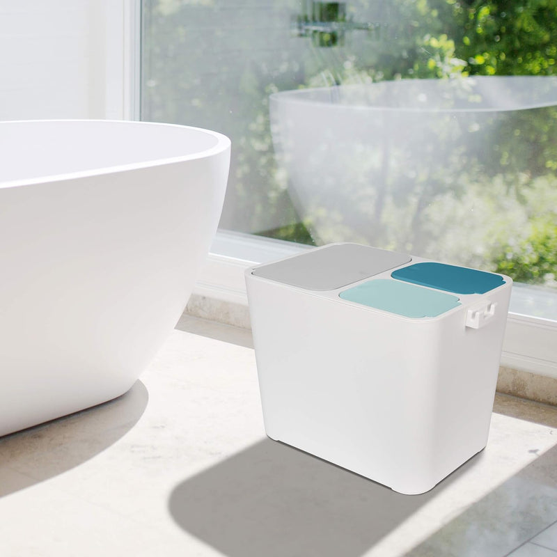 ONVAYA® Mülltrennsystem Tom | Mülltrennung mit mehreren Fächern | Mülleimer in creme-weiss | Abfalle