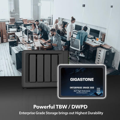 Gigastone NAS SSD 1TB Enterprise SSD Festplatte (2er-Pack) TLC Hohe Dauerhaltbarkeit Server SSD für