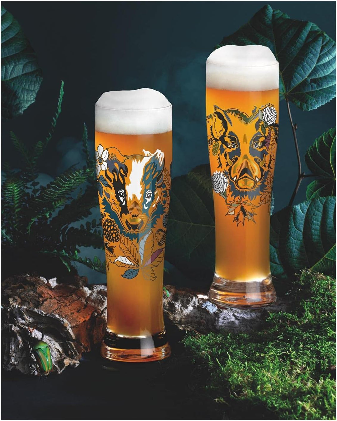 Ritzenhoff 3481004 Weizenbierglas 500 ml – 2er Set – Serie Brauchzeit Set Nr. 4 – 2 Stück mit mehrfa