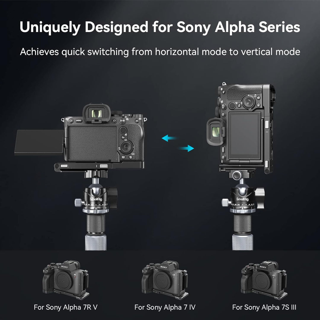 SMALLRIG Faltbare L-Halterung für Sony A7R V / A7 IV / A7S III, L-Bracket Faltbare Seitenplatte für