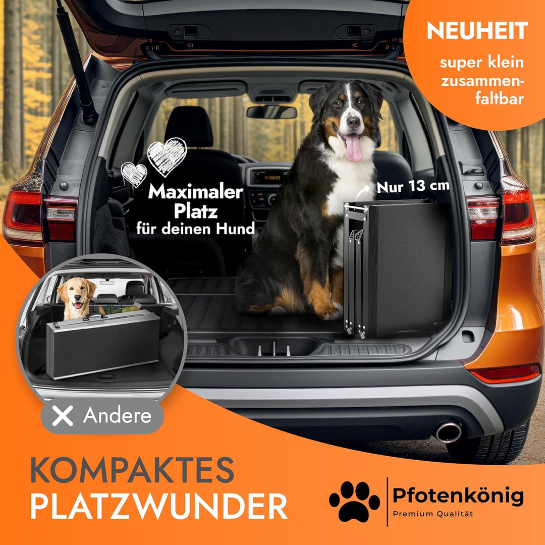 Hunderampe - 1,80 m Ultra-lang - [Einstiegstraum] - stabile Premium Hunderampe Auto klappbar - Anti-