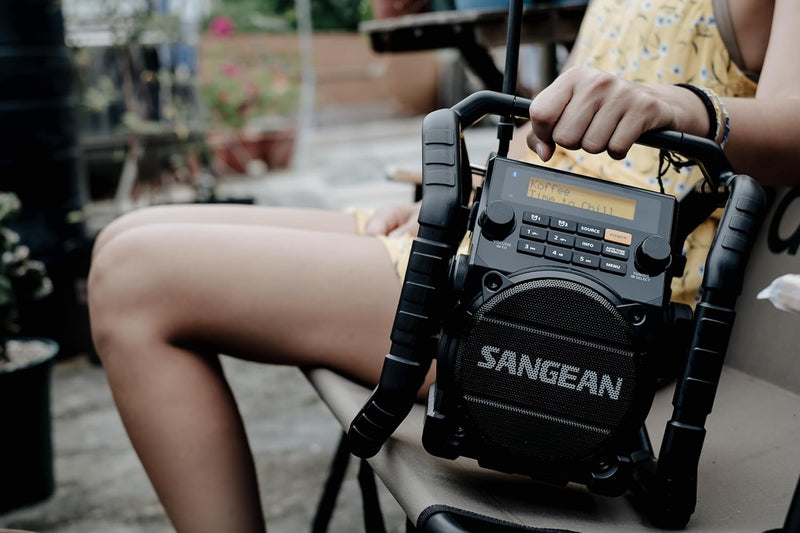 Sangean U-5DBT Baustellen Radio mit Bluetooth | Stossfestes Radio mit DAB+, UKW+, FM, Aux und Blueto