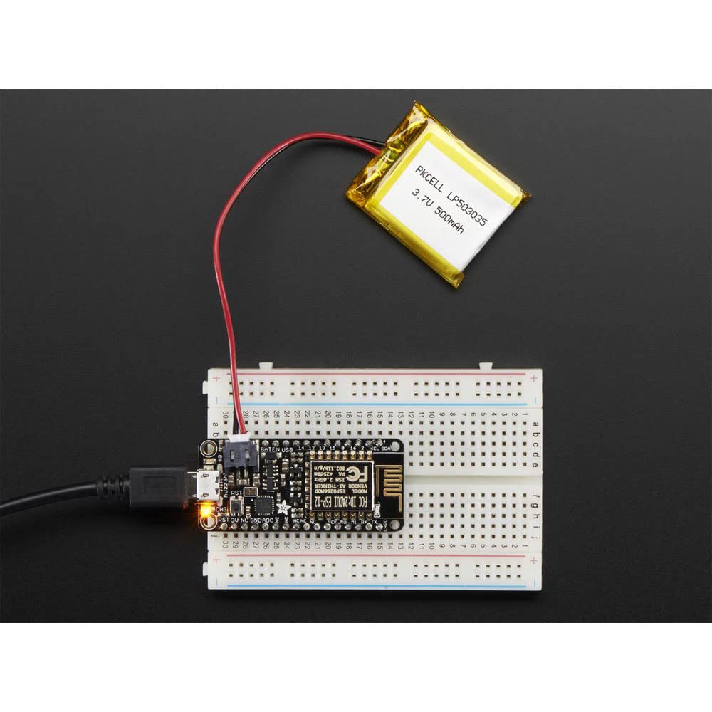 Adafruit Feather HUZZAH mit ESP8266 WiFi/WLAN Development Board mit integriertem USB- und Akku-Ladeg