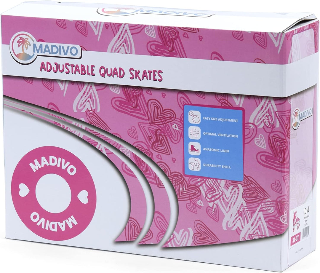MADIVO Tropic Kinder Rollschuhe VERSTELLBAR | Ideal für Mädchen und Damen | Grössenverstellbare Roll