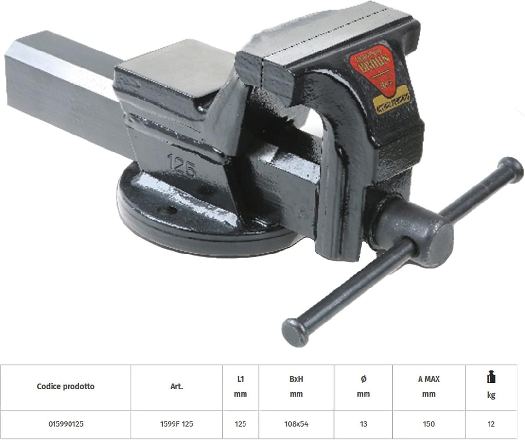 BETA 015990125 Schraubstock 12kg 125 mm, 125 mm