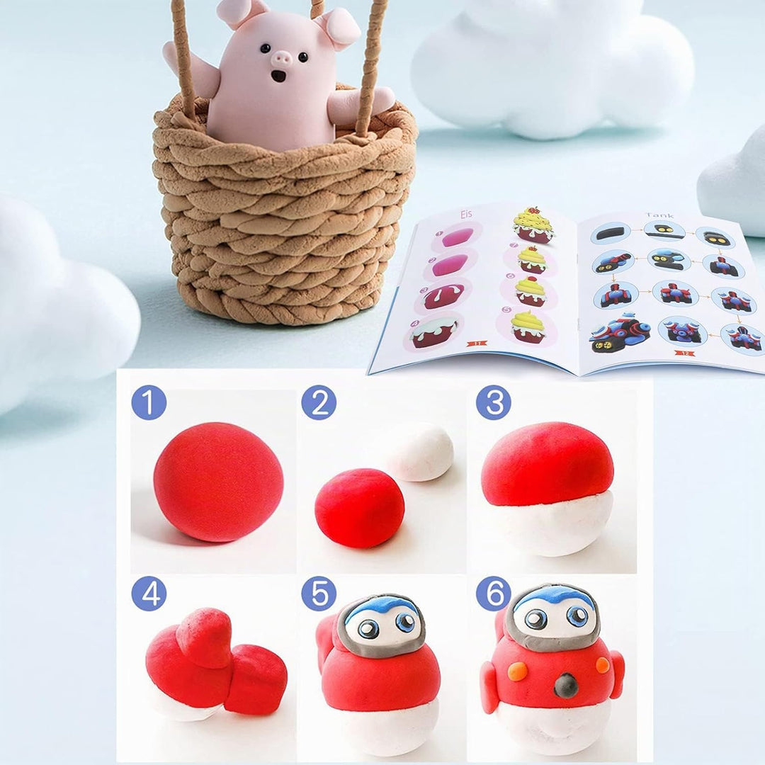 Modelliermasse Lufttrocknend, 50 Farben Magische Modelliermasse für Kinder, DIY Geschenk für Jungen