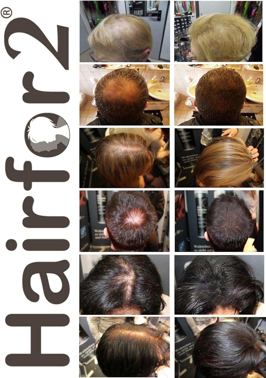 Hairfor2 Haarverdichtungsspray gegen lichtes Haar | Haarpuder | Streuhaar | Haarauffüller | Haarausf