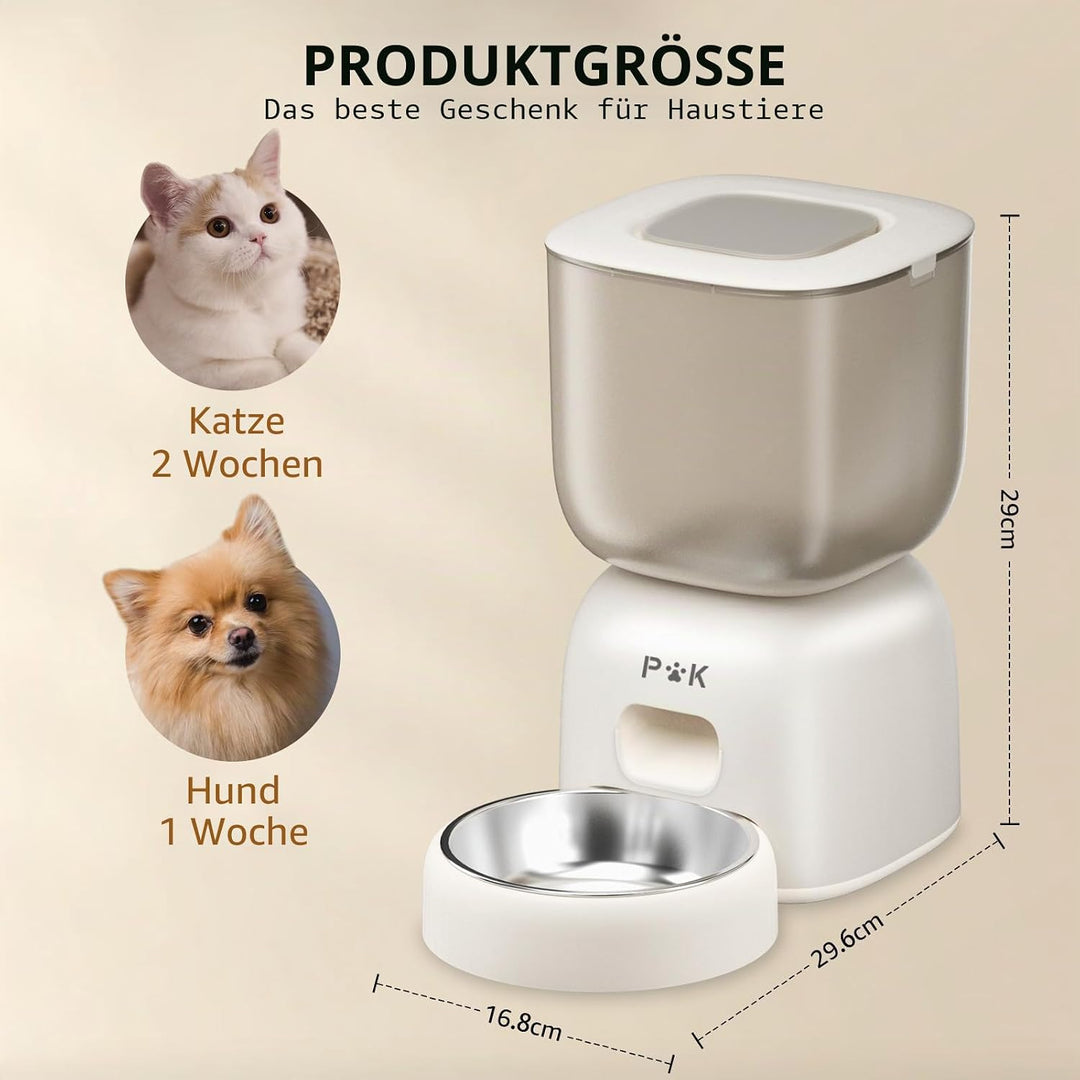 PUPPY KITTY Futterautomat Katze, 180 Tage Lange Batterielebensdauer, Leicht zu reinigen, 10S Spracha