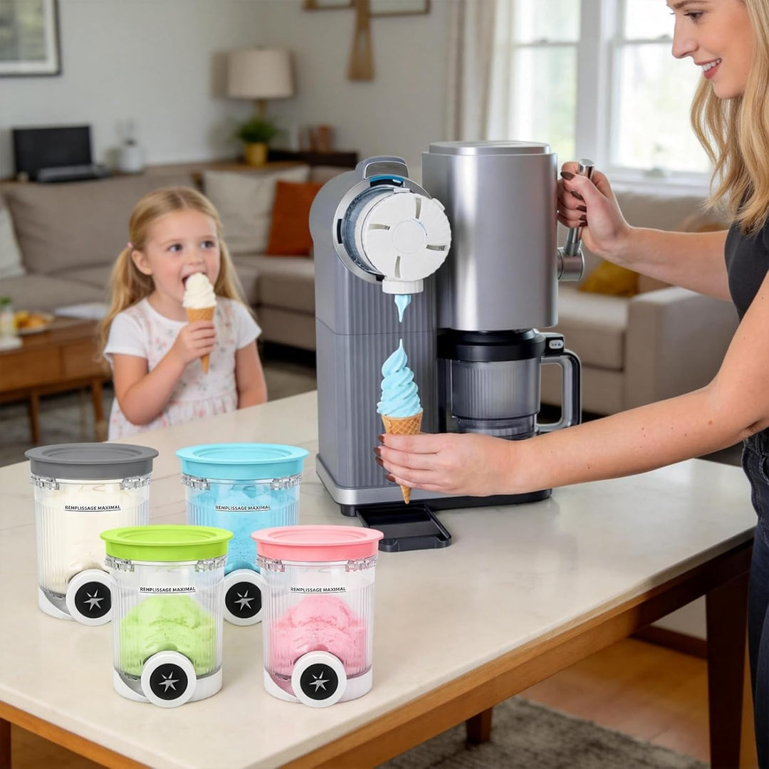 Creami Behälter für Ninja Swirl NC700 NC701, 480ml Eiscremebehälter mit Farbigen Deckeln für Ninja S