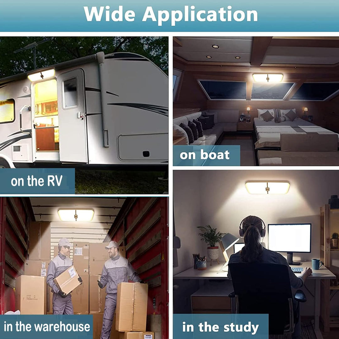 Intckwan 12 Volt Led Lampen Wohnmobil, 204LEDs, 15W, Dimmbar Dach Wohnmobilbeleuchtung mit Speichers