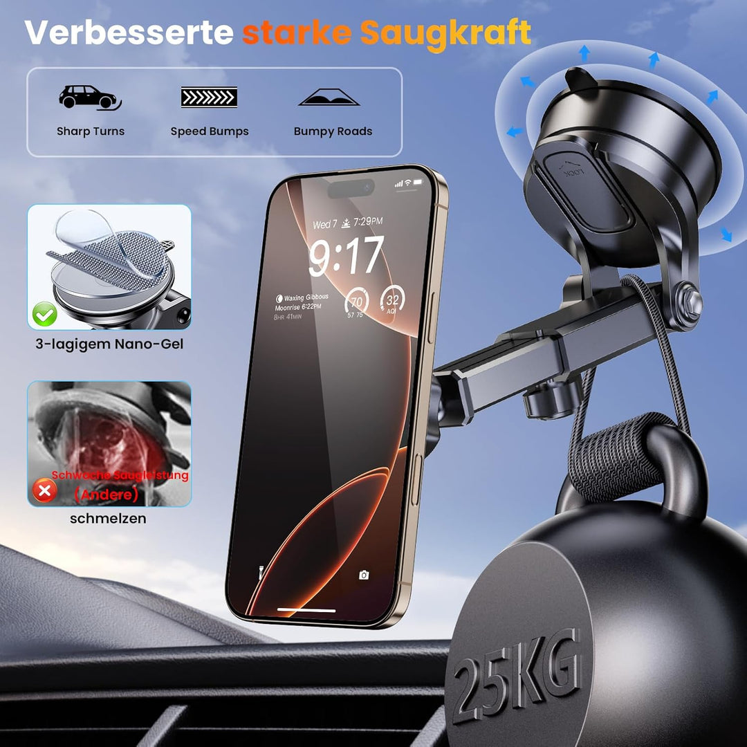 Handyhalterung Auto Saugnapf Für MagSafe Autohalterung Magnetische Handy Halterung Auto [2026 Upgrad