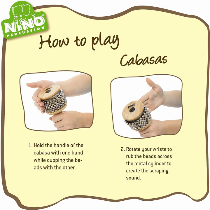 Nino Percussion Cabasa Instrument Small - Kleines Musikinstrument für Kinder ab 4 Jahren - Birkenhol