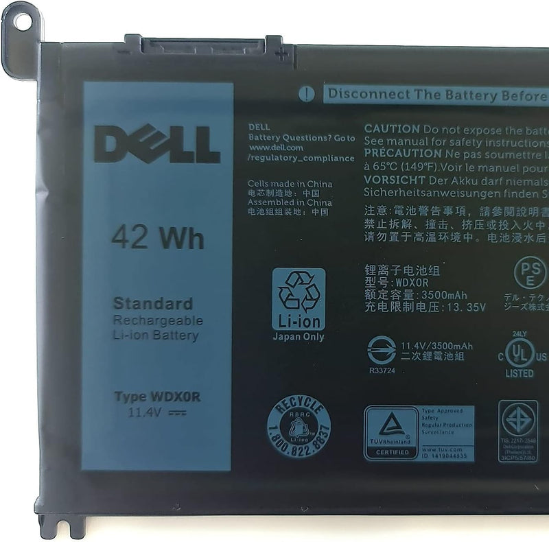 Dell EMC Dell Laptop-Akku Li-Ion 3 Zellen 42 Wh mAh 3500 11,4 V Typ WDX0R Indexe: 42WH Y3F7Y T2JX4 3