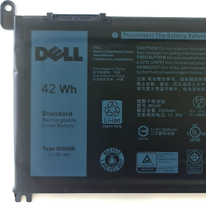 Original Dell-Ersatzakku WDX0R für Dell Inspiron 13 5368, 5378, 7368, 7378, Inspiron 15 5565, 5567,