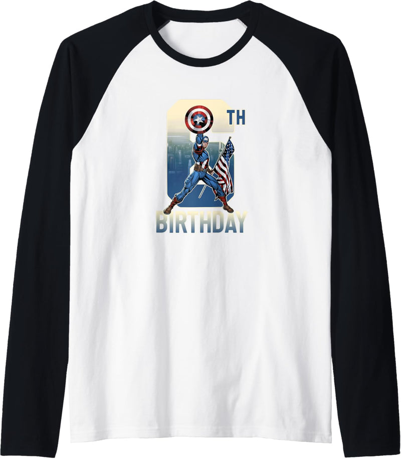 Marvel Captain America Happy 6th Birthday Raglan
