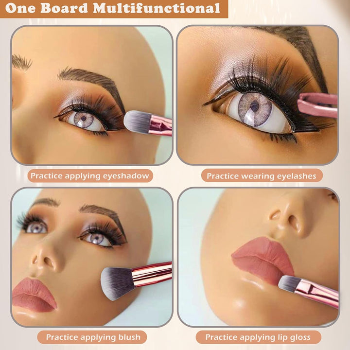 Vollgesichtsübung Silikon Trainingsgesicht, Schaufensterpuppengesicht für Make-up Praxis mit Make-up