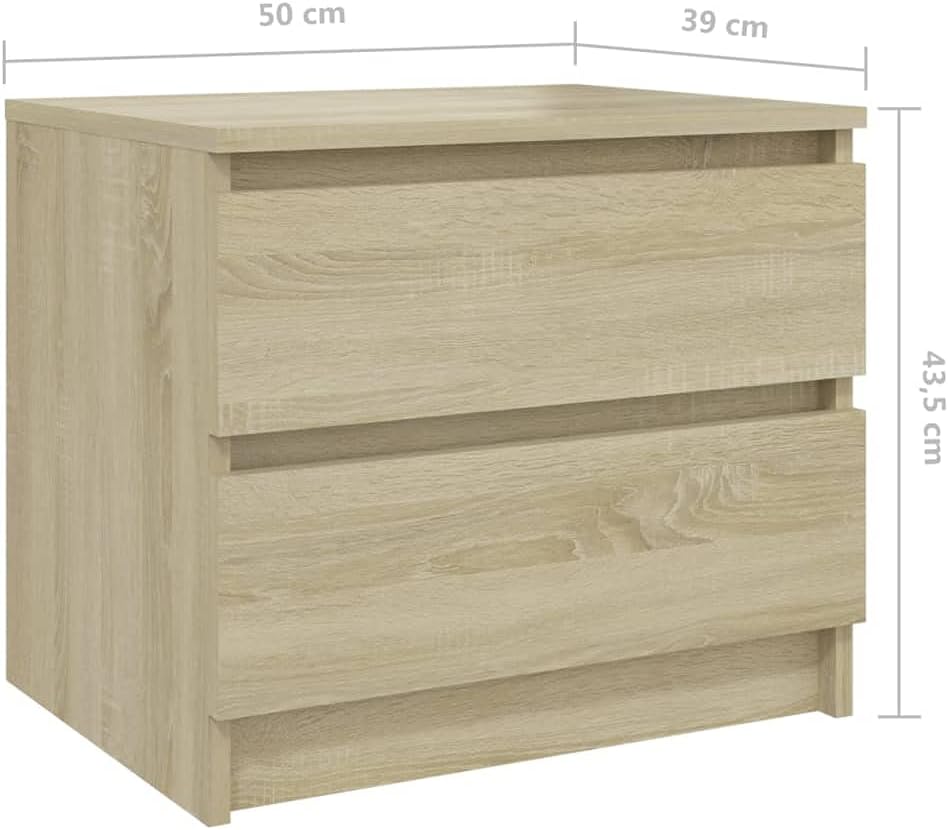 vidaXL Nachttisch mit 2 Schubladen Nachtschrank Nachtkonsole Nachtkommode Schlafzimmer Schrank Kommo
