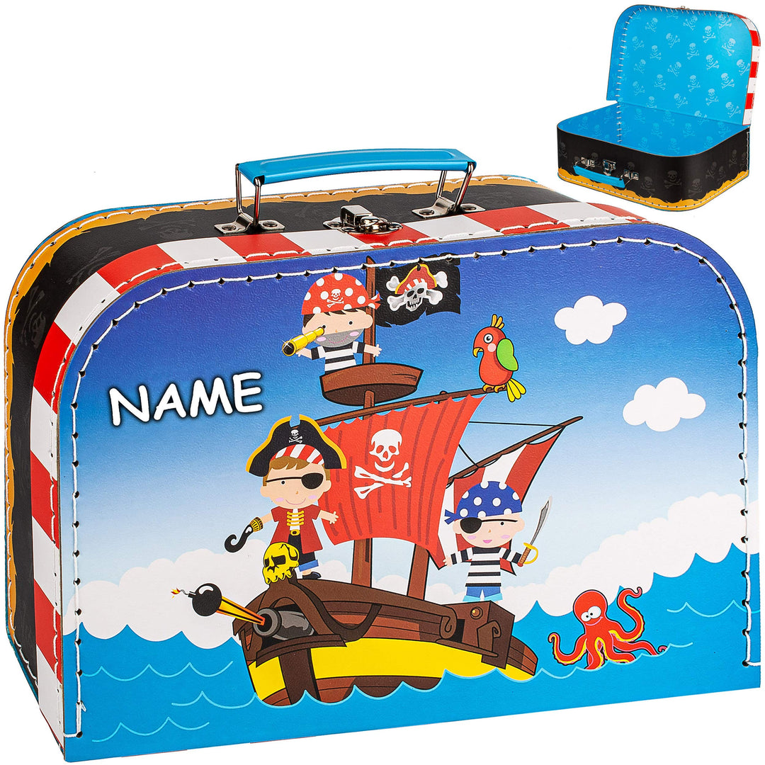 alles-meine.de GmbH Koffer/Kinderkoffer - GROss - Pirat &amp; Piratenschiff - inkl. Name - 29 cm - ideal