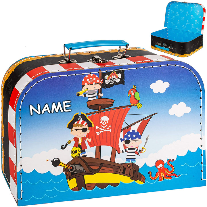 alles-meine.de GmbH Koffer/Kinderkoffer - GROss - Pirat &amp; Piratenschiff - inkl. Name - 29 cm - ideal