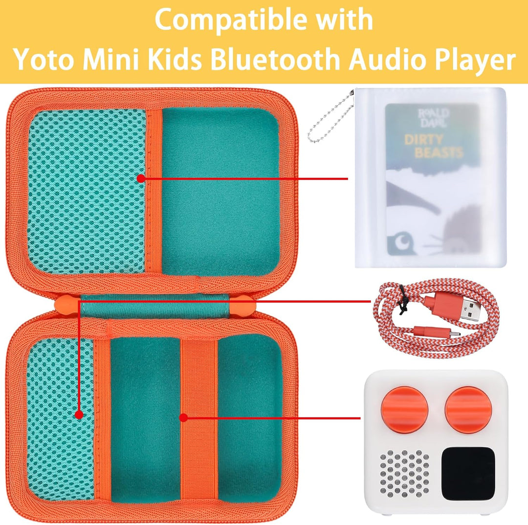 co2CREA Hartschalenkoffer kompatibel mit Yoto Mini 2024 Edition Kinder Audio Musik Player Kinder Lau