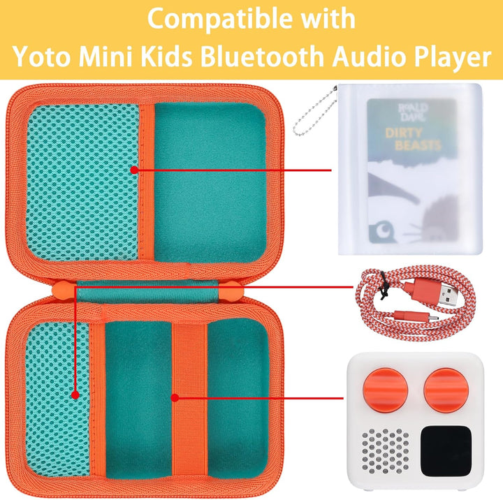 co2CREA Hartschalenkoffer kompatibel mit Yoto Mini 2024 Edition Kinder Audio Musik Player Kinder Lau