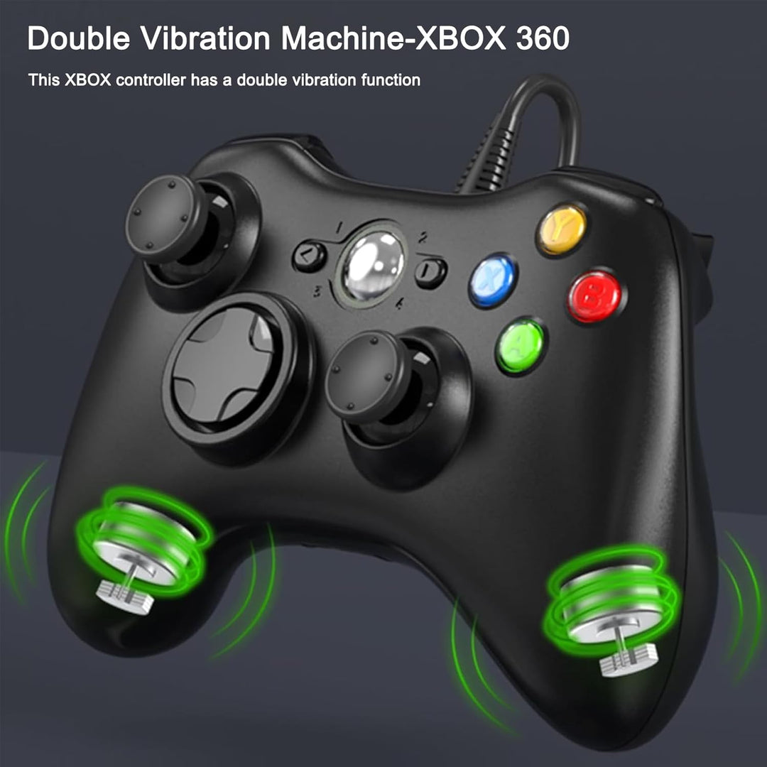 Lunriwis Controller für Xbox 360, Xbox 360 Controller Game Controller mit Kabel Wired Gamepad Joypad