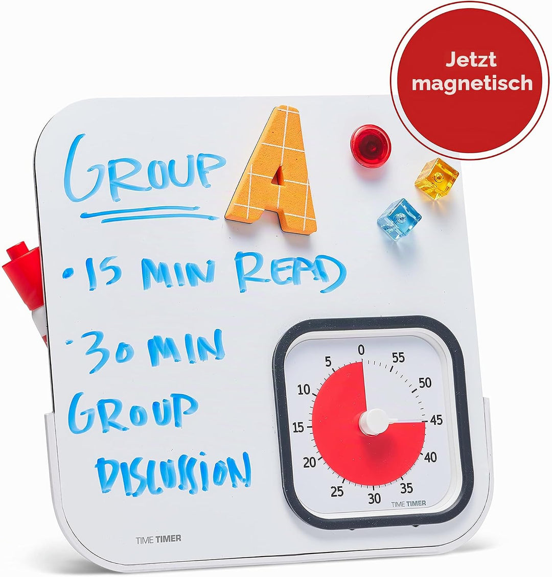 TIME TIMER MOD + Weisswandtafel, trocken gelöscht, 60 Minuten visueller Countdown-Timer mit Magnetta