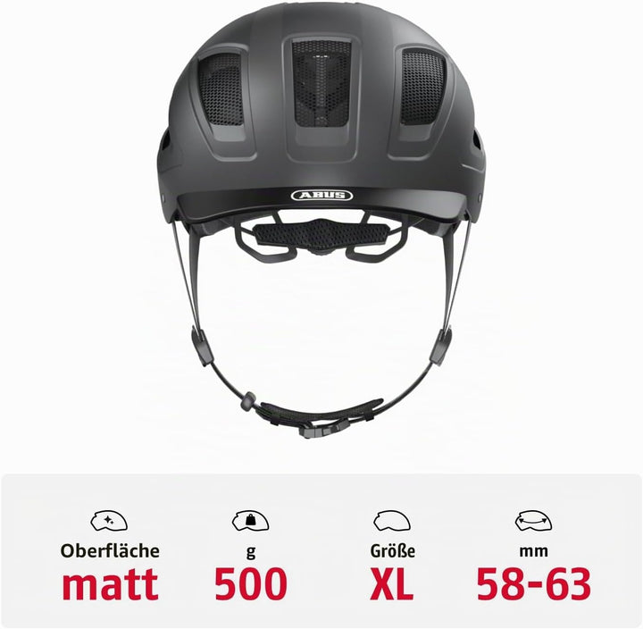 ABUS Stadthelm Hyban 2.0 - Fahrradhelm mit Rücklicht, ABS-Hartschale, guter Passform - für Damen und