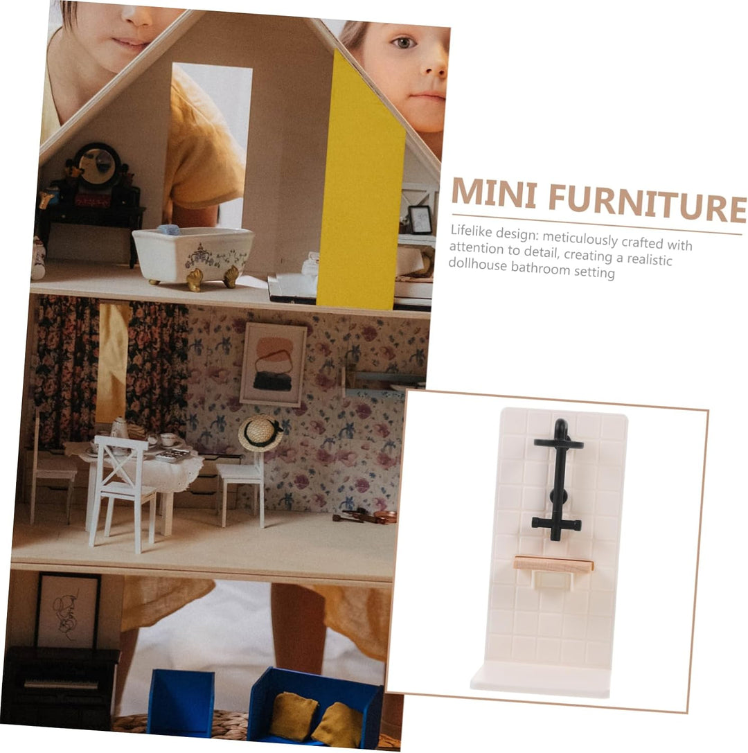 UPKOCH Massstab Realistische Langlebige Mini Dusche Puppenmöbel für Detailgetreue Puppenhaus Szene S