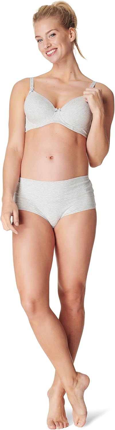 Noppies Damen Cotton Comfort Nursing Bra Umstands BH, Grey Melange, 90E EU