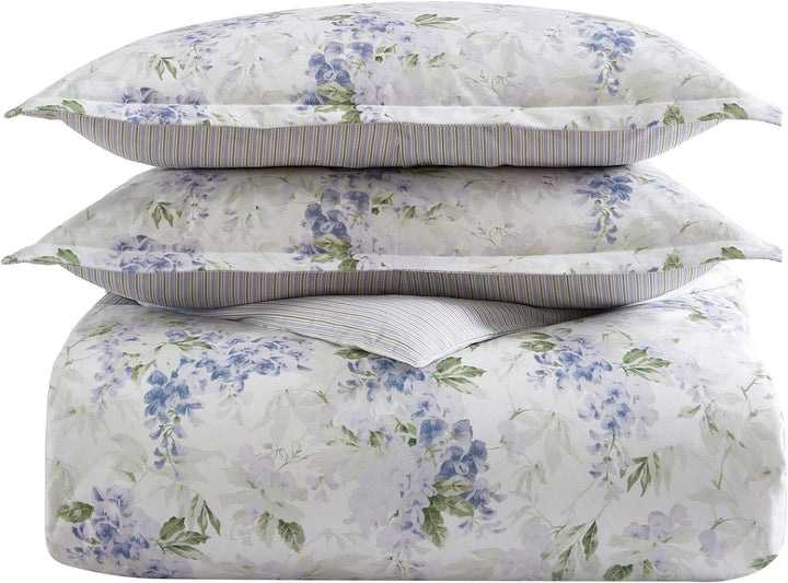 Laura Ashley - King-Size-Bettbezug-Set, Plüsch-Samt-Bettwäsche-Set, Designer-Heimdekoration (Glyzini